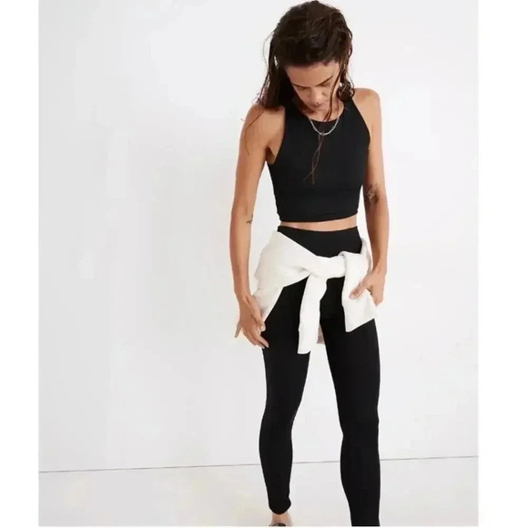 Madewell Women's MWL Form Racerback Crop Top Size XS in Black NWT - Picture 1 of 5
